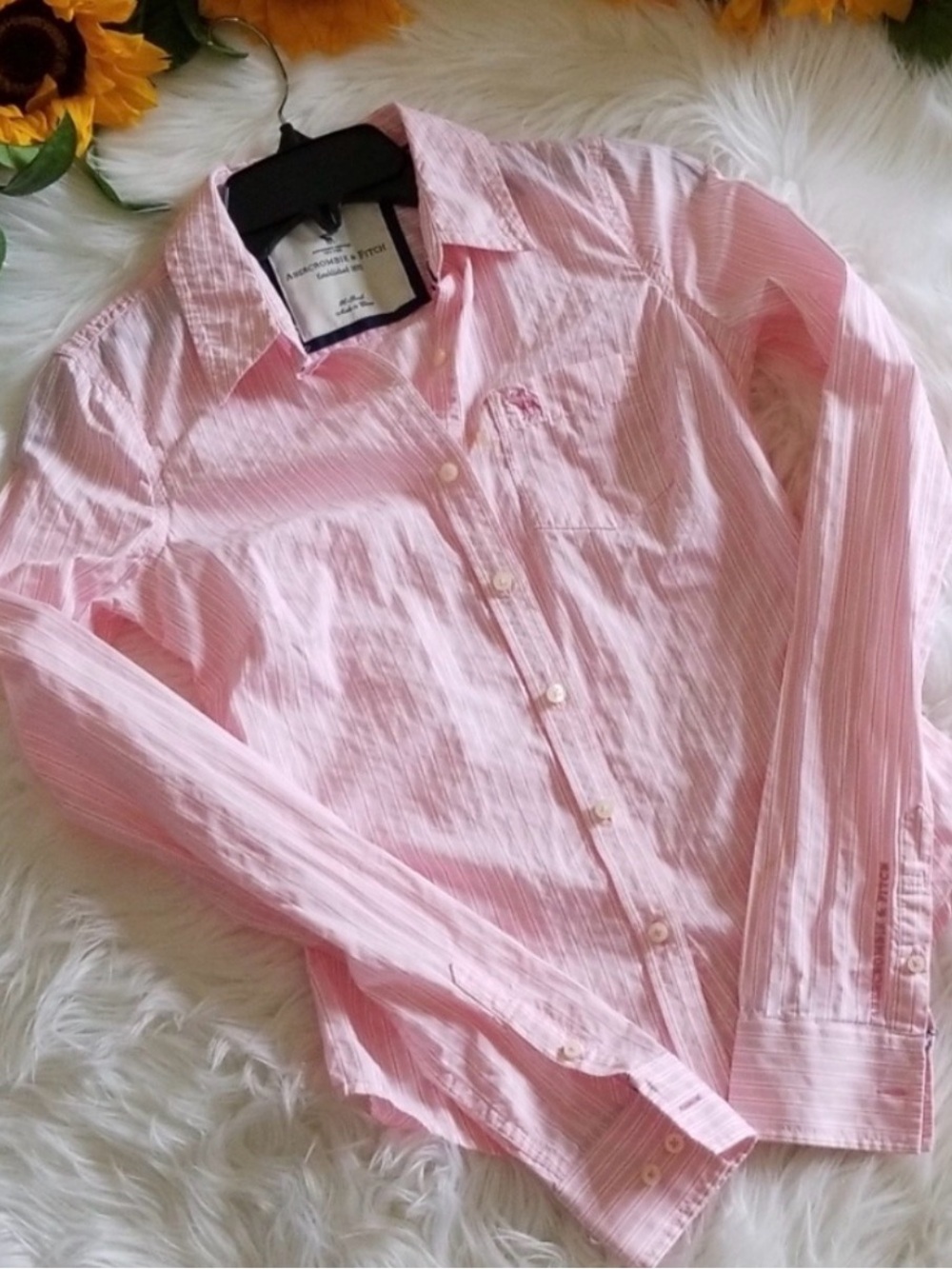Abercrombie & Fitch Pink Striped Button-Down Shirt